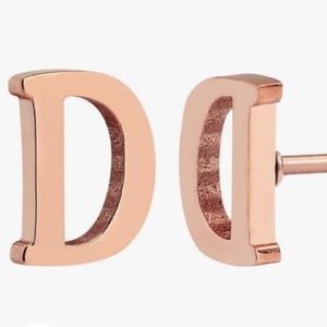 Rose Gold Initial D stud earrings by Suplight  New!